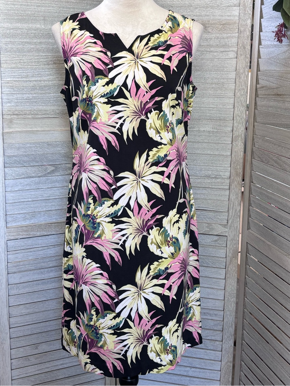 TOMMY BAHAMA SILK Coastal Gardens Tropical Dress Women’s SZ10 Pink/Cream/Green